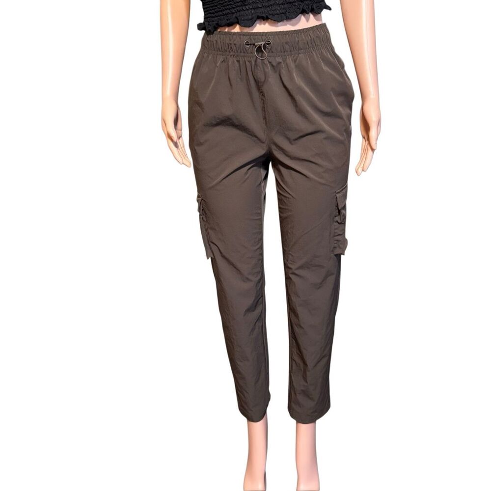 Layer brown elastic drawstring cargo pants S